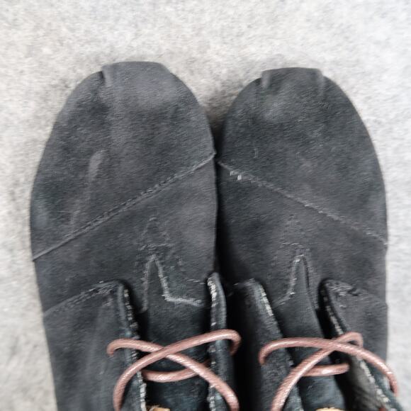 Toms Shoes Womens 6 Desert Booties Wedge Ankle Boot Fashion Casual Suede Black - Picture 10 of 15